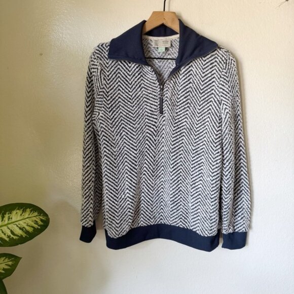 Anthropologie | Cozy Chevron Quarter Zip Pullover - Picture 1 of 6